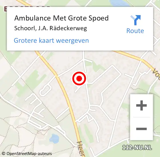 Locatie op kaart van de 112 melding: Ambulance Met Grote Spoed Naar Schoorl, J.A. Rädeckerweg op 27 mei 2023 08:59