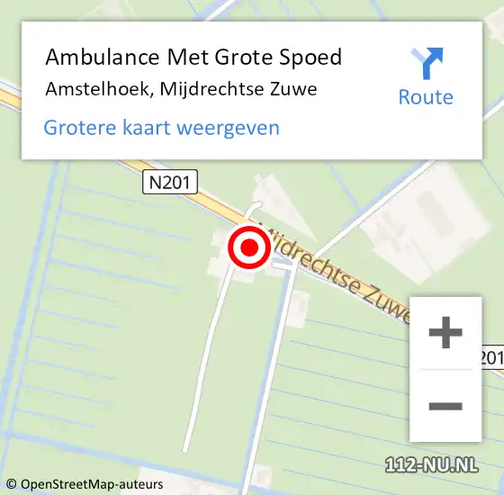 Locatie op kaart van de 112 melding: Ambulance Met Grote Spoed Naar Amstelhoek, Mijdrechtse Zuwe op 27 mei 2023 09:17
