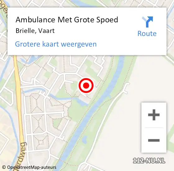 Locatie op kaart van de 112 melding: Ambulance Met Grote Spoed Naar Brielle, Vaart op 27 mei 2023 11:10