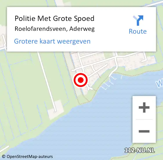 Locatie op kaart van de 112 melding: Politie Met Grote Spoed Naar Roelofarendsveen, Aderweg op 27 mei 2023 12:06