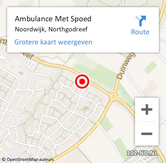 Locatie op kaart van de 112 melding: Ambulance Met Spoed Naar Noordwijk, Northgodreef op 27 mei 2023 12:13