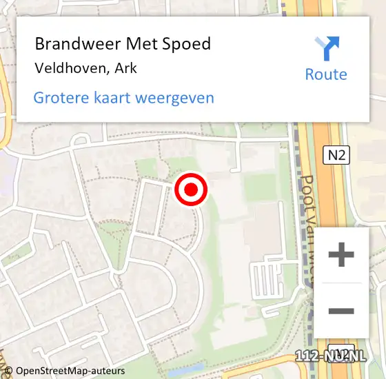 Locatie op kaart van de 112 melding: Brandweer Met Spoed Naar Veldhoven, Ark op 27 mei 2023 12:18