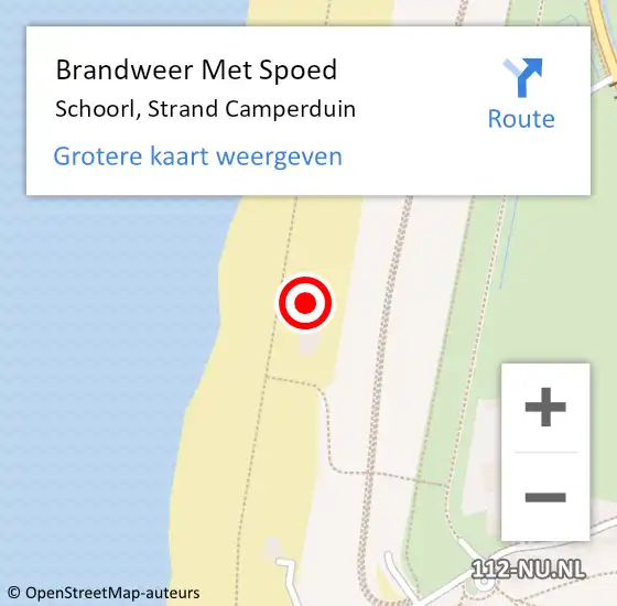 Locatie op kaart van de 112 melding: Brandweer Met Spoed Naar Schoorl, Strand Camperduin op 27 mei 2023 12:26