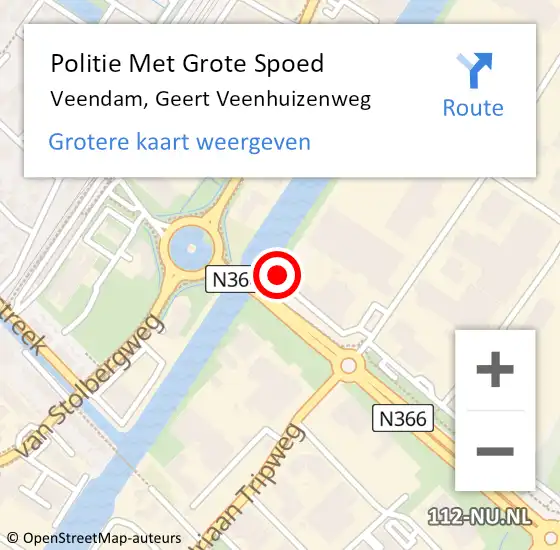 Locatie op kaart van de 112 melding: Politie Met Grote Spoed Naar Veendam, Geert Veenhuizenweg op 27 mei 2023 13:05