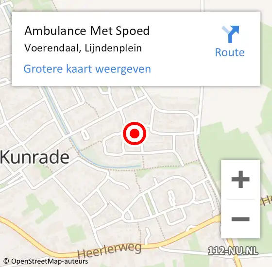 Locatie op kaart van de 112 melding: Ambulance Met Spoed Naar Voerendaal, Lijndenplein op 26 augustus 2014 21:41