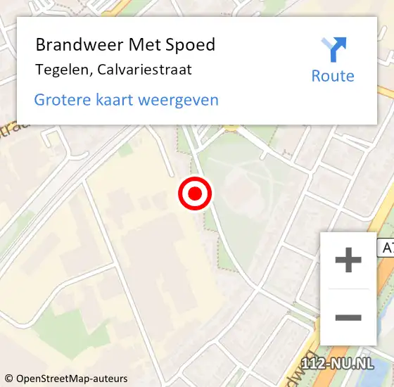 Locatie op kaart van de 112 melding: Brandweer Met Spoed Naar Tegelen, Calvariestraat op 27 mei 2023 13:12