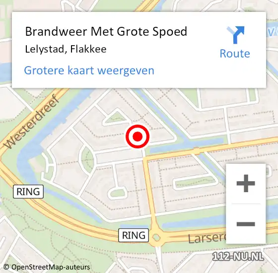 Locatie op kaart van de 112 melding: Brandweer Met Grote Spoed Naar Lelystad, Flakkee op 27 mei 2023 13:21