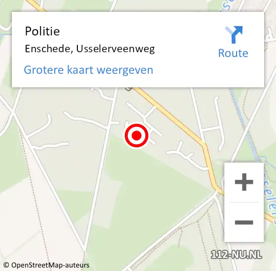 Locatie op kaart van de 112 melding: Politie Enschede, Usselerveenweg op 27 mei 2023 13:35