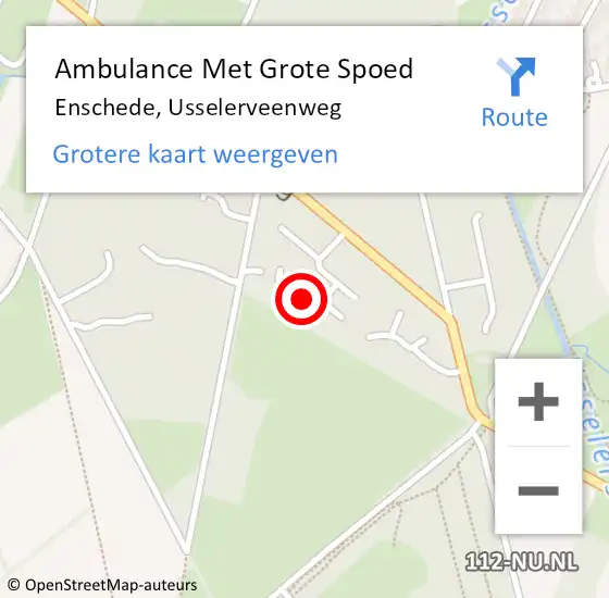 Locatie op kaart van de 112 melding: Ambulance Met Grote Spoed Naar Enschede, Usselerveenweg op 27 mei 2023 13:39