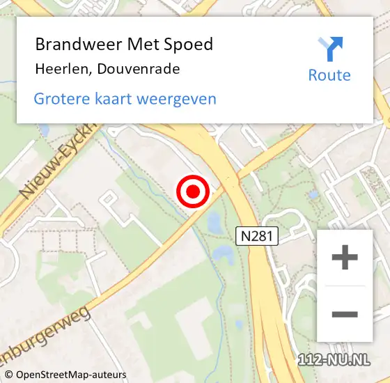 Locatie op kaart van de 112 melding: Brandweer Met Spoed Naar Heerlen, Douvenrade op 27 mei 2023 13:42