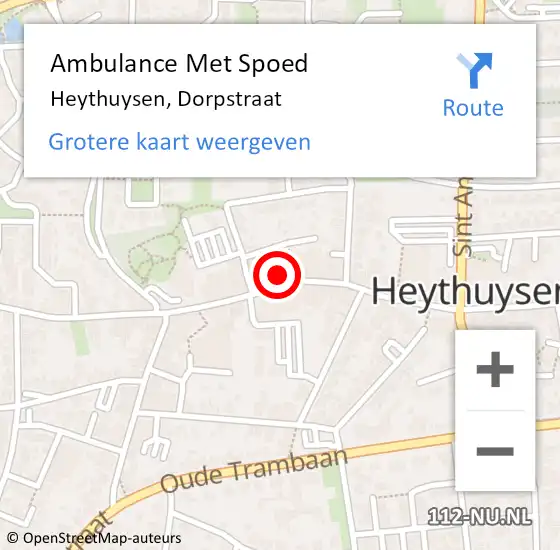 Locatie op kaart van de 112 melding: Ambulance Met Spoed Naar Heythuysen, Dorpstraat op 27 mei 2023 13:59