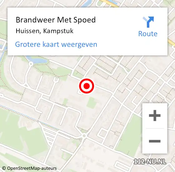 Locatie op kaart van de 112 melding: Brandweer Met Spoed Naar Huissen, Kampstuk op 27 mei 2023 14:21