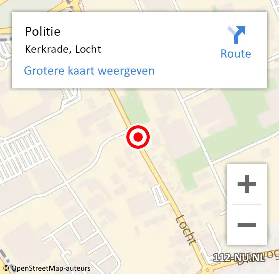 Locatie op kaart van de 112 melding: Politie Kerkrade, Locht op 27 mei 2023 14:28