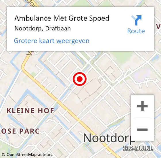 Locatie op kaart van de 112 melding: Ambulance Met Grote Spoed Naar Nootdorp, Drafbaan op 27 mei 2023 14:49