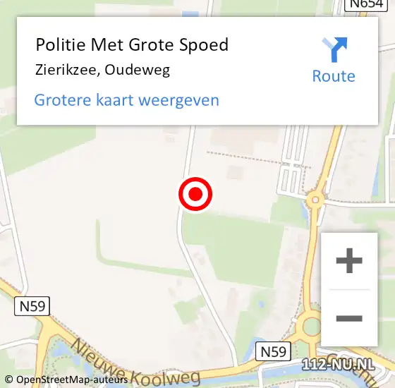 Locatie op kaart van de 112 melding: Politie Met Grote Spoed Naar Zierikzee, Oudeweg op 27 mei 2023 14:51