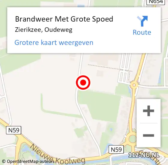 Locatie op kaart van de 112 melding: Brandweer Met Grote Spoed Naar Zierikzee, Oudeweg op 27 mei 2023 14:51