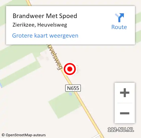 Locatie op kaart van de 112 melding: Brandweer Met Spoed Naar Zierikzee, Heuvelsweg op 27 mei 2023 15:03