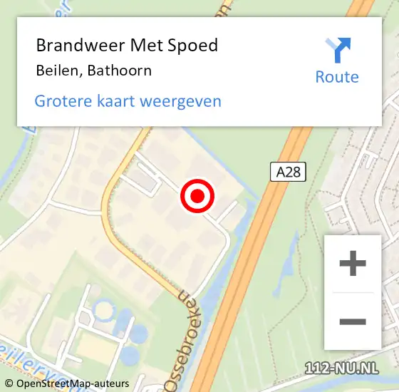 Locatie op kaart van de 112 melding: Brandweer Met Spoed Naar Beilen, Bathoorn op 27 mei 2023 15:03