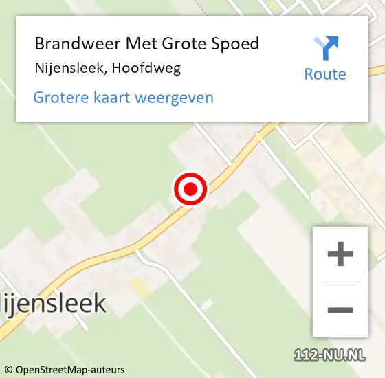 Locatie op kaart van de 112 melding: Brandweer Met Grote Spoed Naar Nijensleek, Hoofdweg op 27 mei 2023 15:31