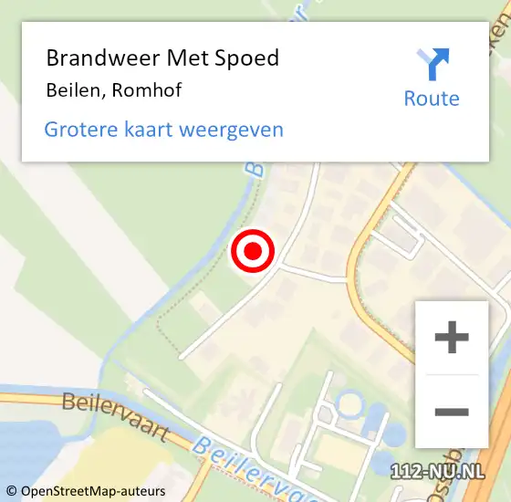 Locatie op kaart van de 112 melding: Brandweer Met Spoed Naar Beilen, Romhof op 27 mei 2023 15:49