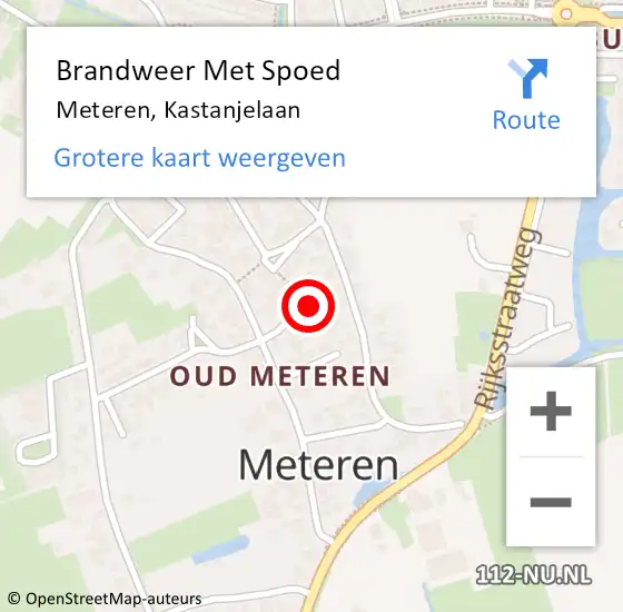 Locatie op kaart van de 112 melding: Brandweer Met Spoed Naar Meteren, Kastanjelaan op 27 mei 2023 16:07