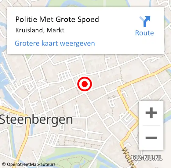 Locatie op kaart van de 112 melding: Politie Met Grote Spoed Naar Kruisland, Markt op 27 mei 2023 16:10