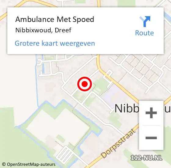 Locatie op kaart van de 112 melding: Ambulance Met Spoed Naar Nibbixwoud, Dreef op 27 mei 2023 16:14