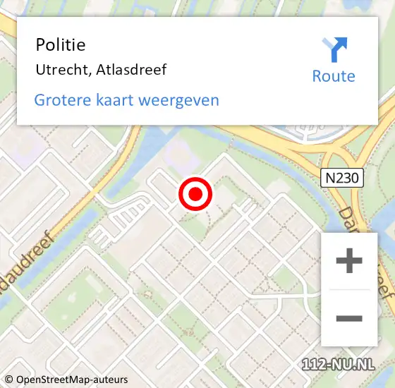 Locatie op kaart van de 112 melding: Politie Utrecht, Atlasdreef op 27 mei 2023 16:35