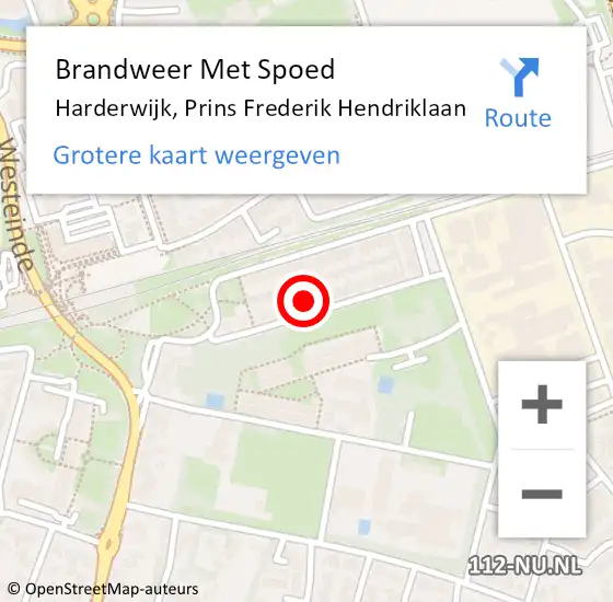 Locatie op kaart van de 112 melding: Brandweer Met Spoed Naar Harderwijk, Prins Frederik Hendriklaan op 27 mei 2023 16:53