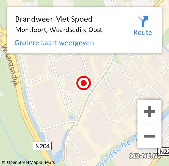 Locatie op kaart van de 112 melding: Brandweer Met Spoed Naar Montfoort, Waardsedijk-Oost op 27 mei 2023 17:25