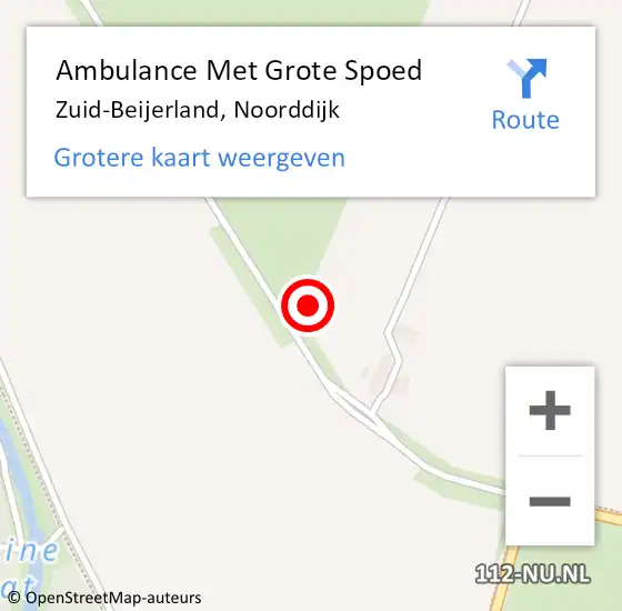 Locatie op kaart van de 112 melding: Ambulance Met Grote Spoed Naar Zuid-Beijerland, Noorddijk op 27 mei 2023 18:27