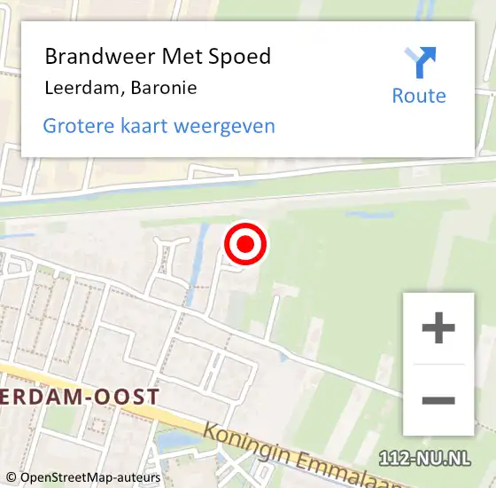 Locatie op kaart van de 112 melding: Brandweer Met Spoed Naar Leerdam, Baronie op 27 mei 2023 18:31