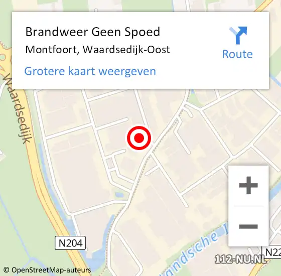 Locatie op kaart van de 112 melding: Brandweer Geen Spoed Naar Montfoort, Waardsedijk-Oost op 27 mei 2023 20:18