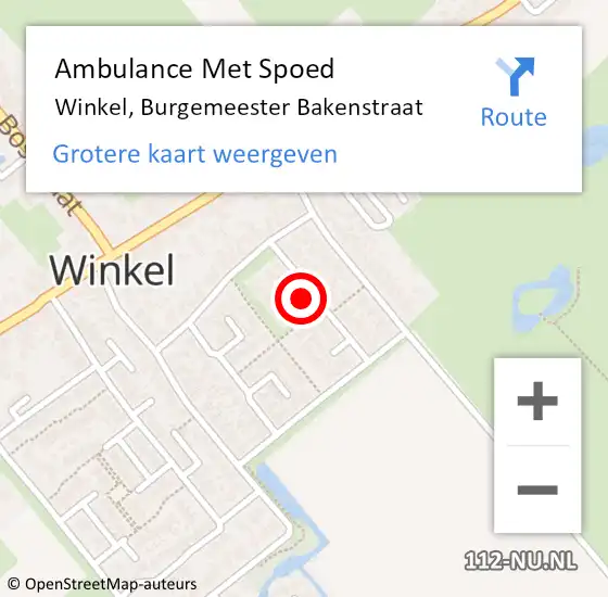 Locatie op kaart van de 112 melding: Ambulance Met Spoed Naar Winkel, Burgemeester Bakenstraat op 27 mei 2023 20:23