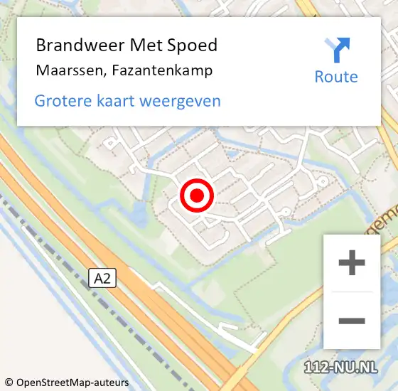 Locatie op kaart van de 112 melding: Brandweer Met Spoed Naar Maarssen, Fazantenkamp op 27 mei 2023 20:36