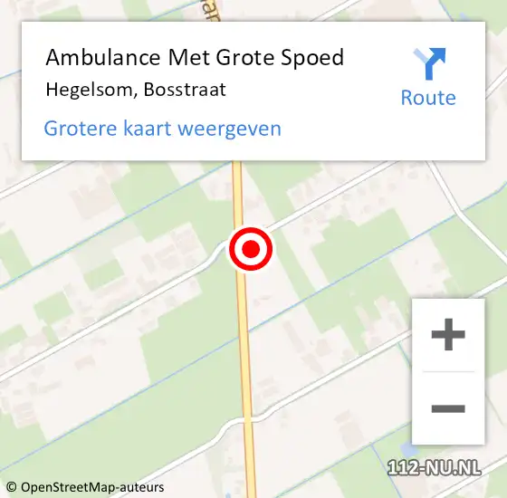 Locatie op kaart van de 112 melding: Ambulance Met Grote Spoed Naar Hegelsom, Bosstraat op 26 augustus 2014 23:15