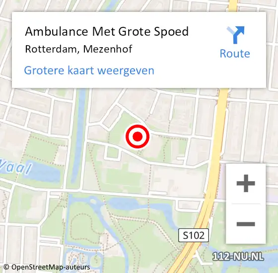 Locatie op kaart van de 112 melding: Ambulance Met Grote Spoed Naar Rozenburg, Mezenhof op 27 mei 2023 23:13