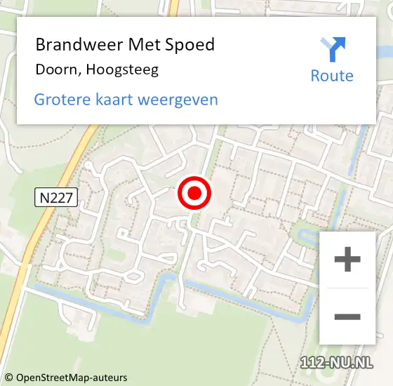 Locatie op kaart van de 112 melding: Brandweer Met Spoed Naar Doorn, Hoogsteeg op 26 augustus 2014 23:33