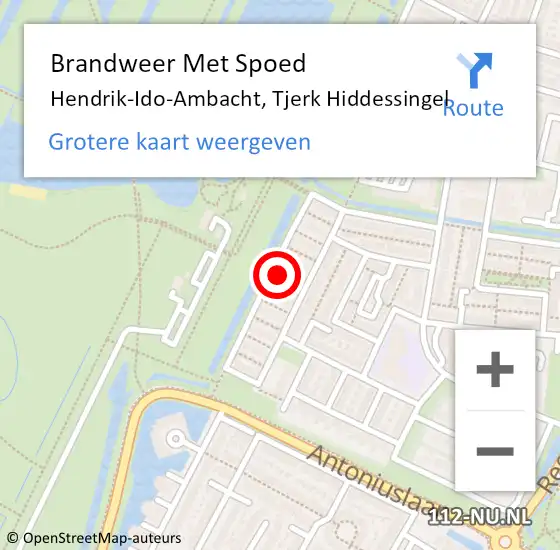 Locatie op kaart van de 112 melding: Brandweer Met Spoed Naar Hendrik-Ido-Ambacht, Tjerk Hiddessingel op 28 mei 2023 00:25