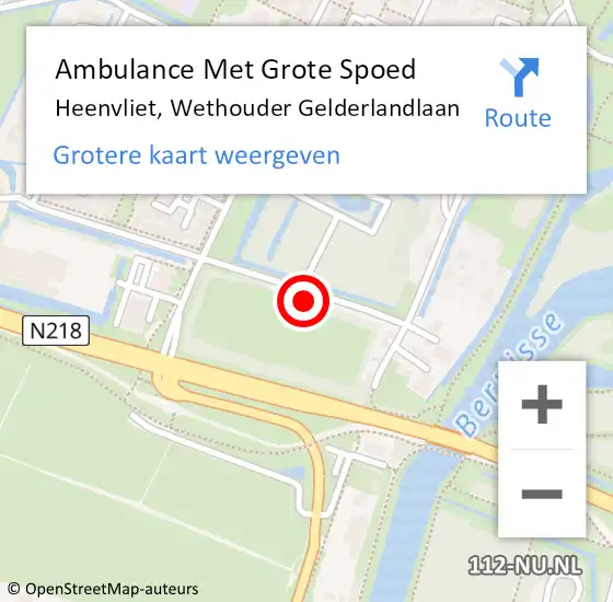 Locatie op kaart van de 112 melding: Ambulance Met Grote Spoed Naar Heenvliet, Wethouder Gelderlandlaan op 28 mei 2023 01:11