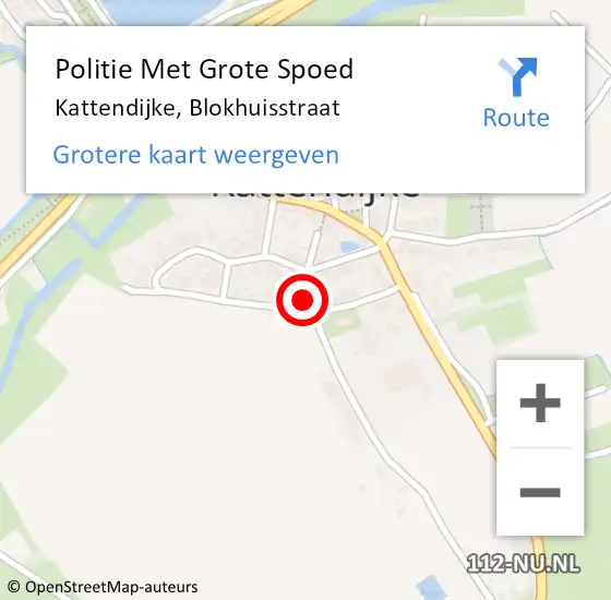 Locatie op kaart van de 112 melding: Politie Met Grote Spoed Naar Kattendijke, Blokhuisstraat op 28 mei 2023 02:02