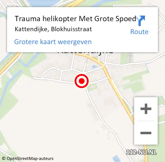 Locatie op kaart van de 112 melding: Trauma helikopter Met Grote Spoed Naar Kattendijke, Blokhuisstraat op 28 mei 2023 02:18