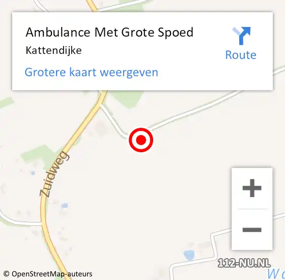 Locatie op kaart van de 112 melding: Ambulance Met Grote Spoed Naar Kattendijke op 28 mei 2023 02:20
