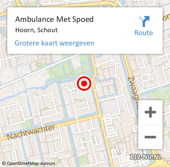 Locatie op kaart van de 112 melding: Ambulance Met Spoed Naar Hoorn, Schout op 28 mei 2023 04:06