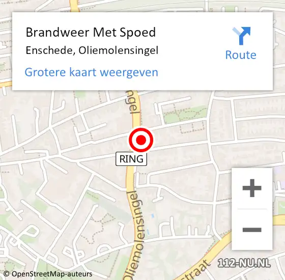 Locatie op kaart van de 112 melding: Brandweer Met Spoed Naar Enschede, Oliemolensingel op 28 mei 2023 05:56