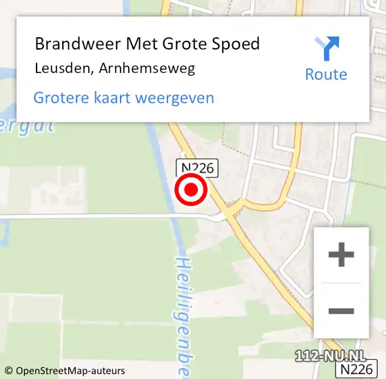 Locatie op kaart van de 112 melding: Brandweer Met Grote Spoed Naar Leusden, Arnhemseweg op 28 mei 2023 06:11