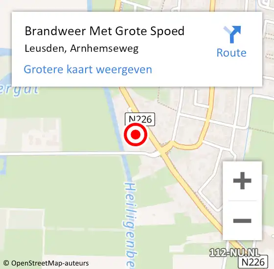 Locatie op kaart van de 112 melding: Brandweer Met Grote Spoed Naar Leusden, Arnhemseweg op 28 mei 2023 06:13
