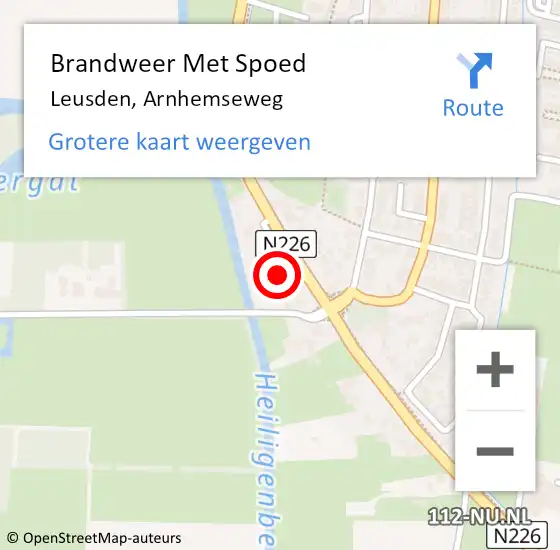 Locatie op kaart van de 112 melding: Brandweer Met Spoed Naar Leusden, Arnhemseweg op 28 mei 2023 06:35