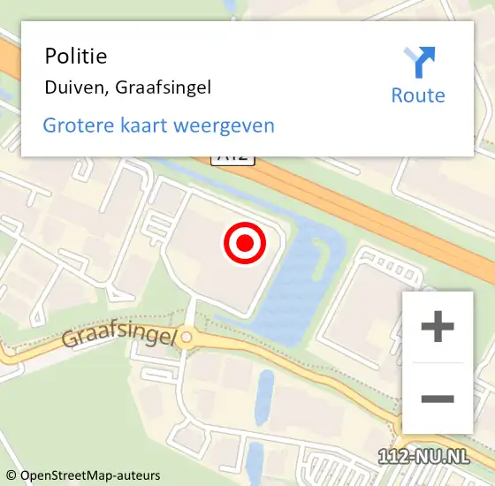 Locatie op kaart van de 112 melding: Politie Duiven, Graafsingel op 28 mei 2023 09:18