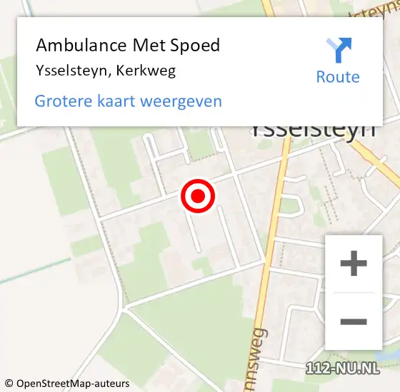 Locatie op kaart van de 112 melding: Ambulance Met Spoed Naar Ysselsteyn, Kerkweg op 27 augustus 2014 00:55